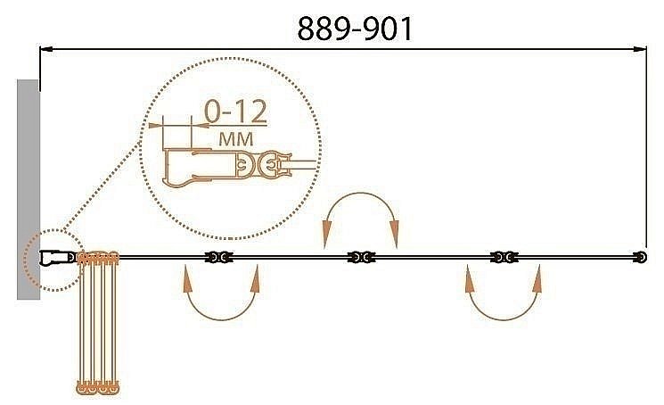 Шторка для ванны Cezares RELAX-V-4 90 купить в интернет-магазине Sanbest