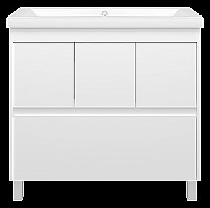 Тумба с раковиной Misty Алиса - 90 Э-Али01090-0112Я белая для ванной в интернет-магазине Sanbest