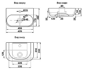Раковина Melana A265 A265-803 белая купить в интернет-магазине Sanbest