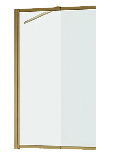 Шторка для ванны с фиксатором WasserKraft Schunter 82S02-80WS Fixed 80 стекло прозрачное/профиль матовое золото купить в интернет-магазине Sanbest