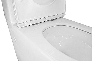 Унитаз напольный Azario Mizen AZ-8300 белый, безободковый, с бачком, с крышкой микролифт, слив торнадо купить в интернет-магазине Sanbest