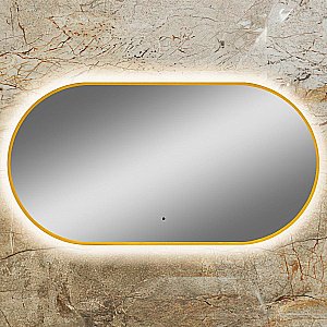 Зеркало Art&Max TORINO AM-Tor-550-1050-DS-Gold в ванную от интернет-магазине сантехники Sanbest