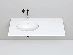 Раковина врезная снизу столешницы Salini Marea 12 1101109G 54,5 из искусственного камня S-Sense, белая глянцевая купить в интернет-магазине Sanbest