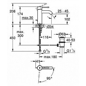 Смеситель для раковины Grohe Essence 23591001 купить в интернет-магазине сантехники Sanbest