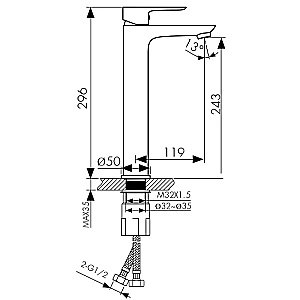 Смеситель для раковины Kaiser Cezar 05111 купить в интернет-магазине сантехники Sanbest