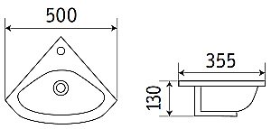 Раковина подвесная CeramaLux N 50 78378 белая купить в интернет-магазине Sanbest