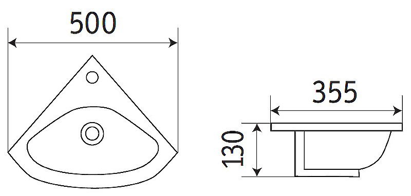 Раковина подвесная CeramaLux N 50 78378 белая купить в интернет-магазине Sanbest