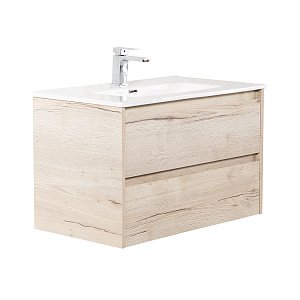 Тумба с раковиной BelBagno KRAFT 80 2C-SO/BB800ETL Rovere Galifax Bianco для ванной в интернет-магазине Sanbest