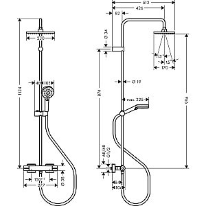 Душевая система Hansgrohe Vernis Shape с термостатом 26097670 матовый черный купить в интернет-магазине сантехники Sanbest