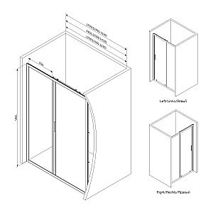 Душевая дверь AM.PM GEM W90G 150 прозрачная-бронзовая/черный купить в интернет-магазине Sanbest