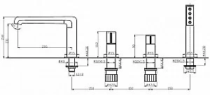 Смеситель для ванны BelBagno UNO-BVD4-NERO черный купить в интернет-магазине сантехники Sanbest