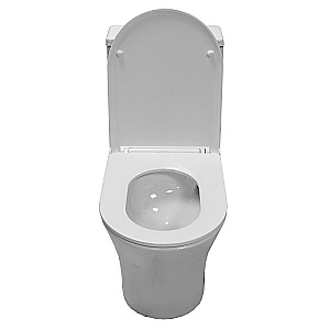 Унитаз моноблок Azario Vally AZ-80687 белый, безободковый, с крышкой микролифт, слив торнадо купить в интернет-магазине Sanbest