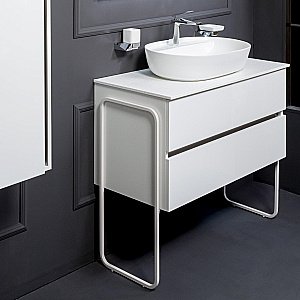 Тумба с раковиной и столешницей Armadi Art Vallessi 120 белая глянец для ванной в интернет-магазине Sanbest