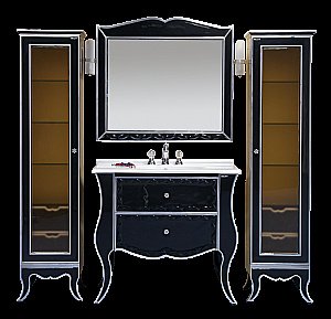 Зеркало Misty Анжелика 100x40 черн. сусальн. серебро в ванную от интернет-магазине сантехники Sanbest