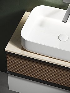 Тумба с раковиной Sancos DELTA 80 со столешницей, дуб светлый/белая для ванной в интернет-магазине Sanbest