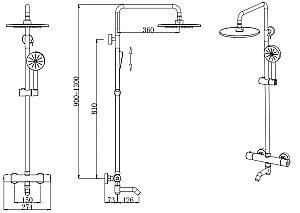 Душевая система Bronze de Luxe SCANDI 11060BR бронза купить в интернет-магазине сантехники Sanbest