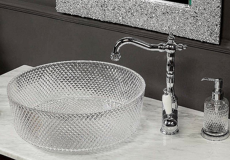 Раковина хрустальная Armadi Art Monaco 39 817-S серебро купить в интернет-магазине Sanbest