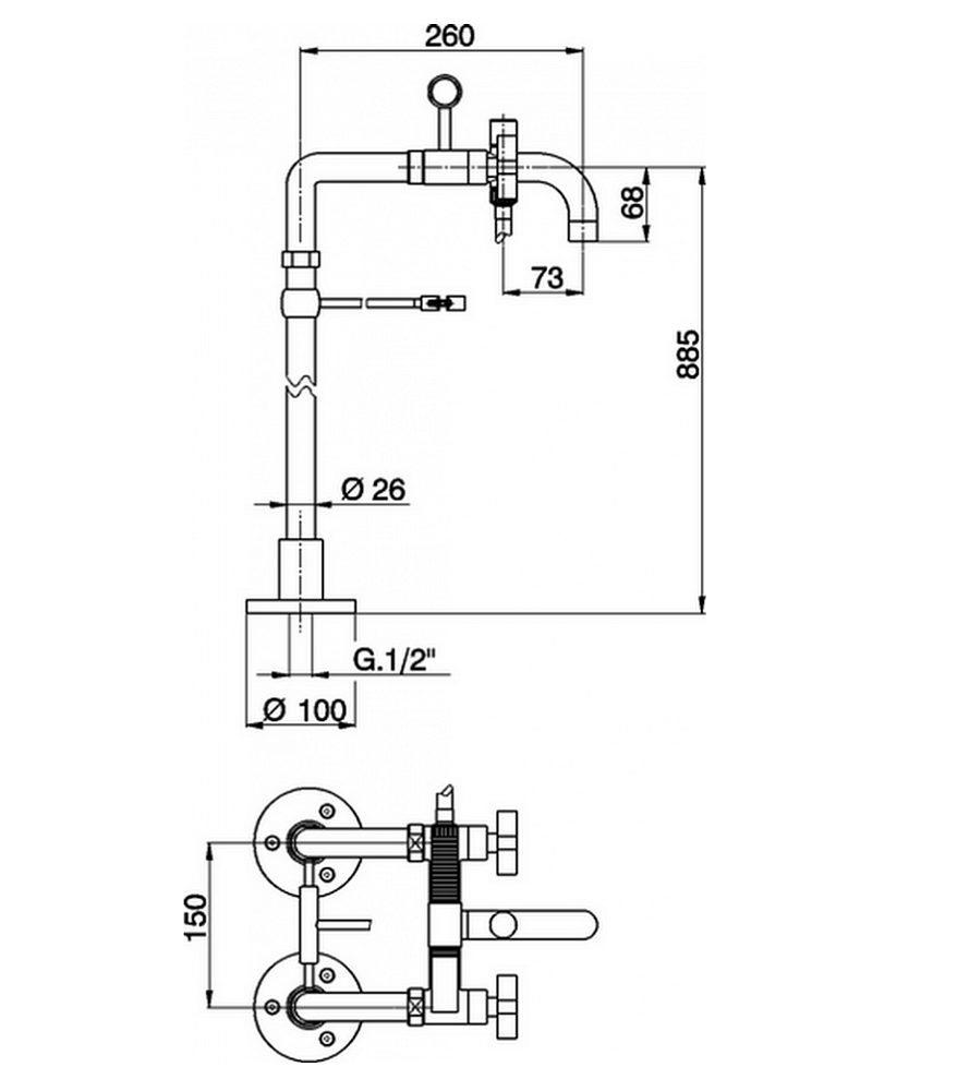 Смеситель для ванны Cisal Barcelona BA00420021 купить в интернет-магазине сантехники Sanbest