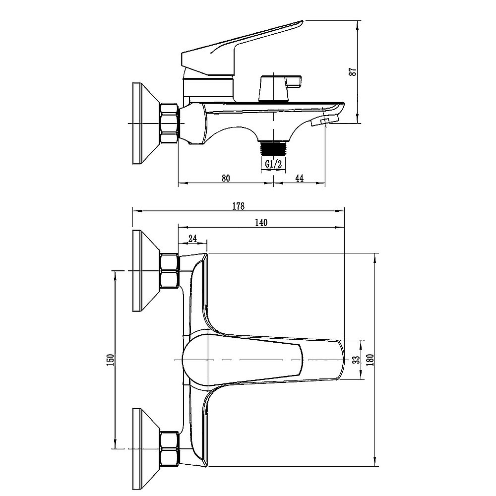Смеситель для ванны Loranto AVRORA LR30506001 Хром купить в интернет-магазине сантехники Sanbest
