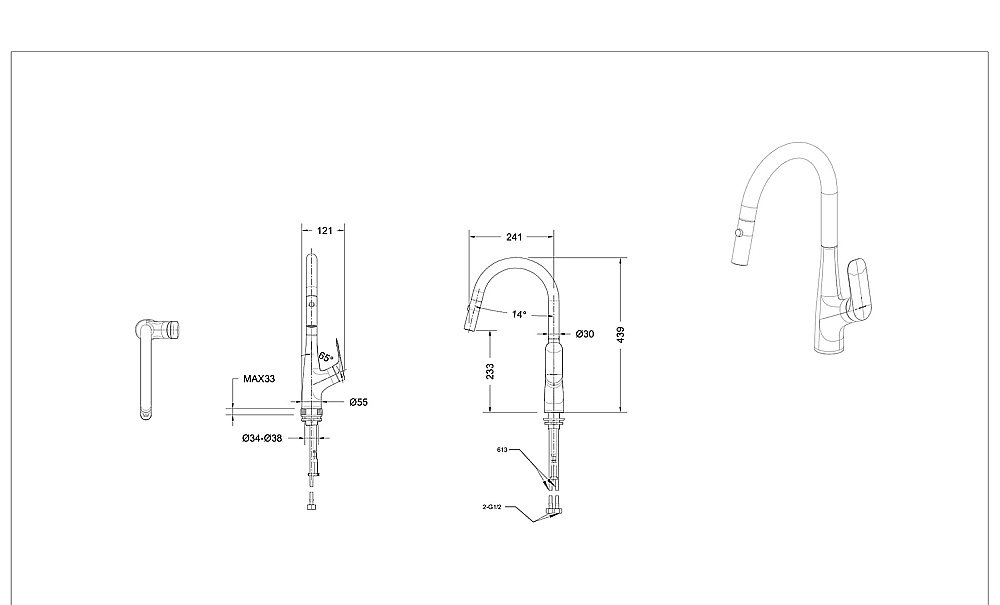 Смеситель для кухни Bravat JOYFUL F7428563CP-ENG хром купить в интернет-магазине сантехники Sanbest