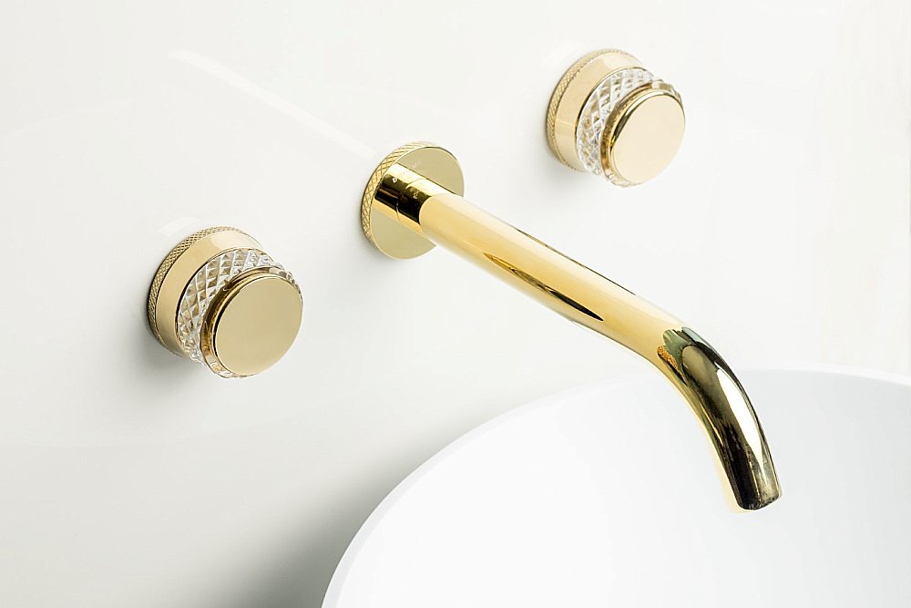 Смеситель для раковины Boheme AURA 152-2-G-A золото купить в интернет-магазине сантехники Sanbest