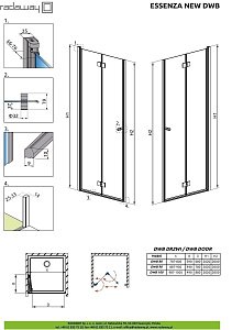 Душевая дверь Radaway Essenza New DWB 90 купить в интернет-магазине Sanbest