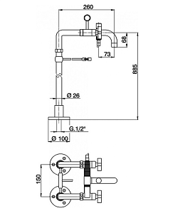 Смеситель для ванны Cisal Barcelona BA00420021 купить в интернет-магазине сантехники Sanbest