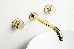 Смеситель для раковины Boheme AURA 152-2-G-A золото купить в интернет-магазине сантехники Sanbest