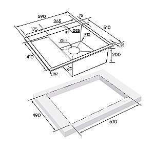 Мойка кухонная Paulmark FLANK PM225951-BG брашированное золото купить в интернет-магазине сантехники Sanbest