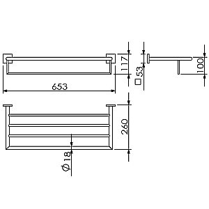 Полка для полотенец Langberger Ledro 11803B купить в интернет-магазине сантехники Sanbest