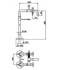 Смеситель для ванны Cisal Barcelona BA00420021 купить в интернет-магазине сантехники Sanbest