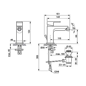 Смеситель для биде Ideal Standard Edge A7118AA купить в интернет-магазине сантехники Sanbest