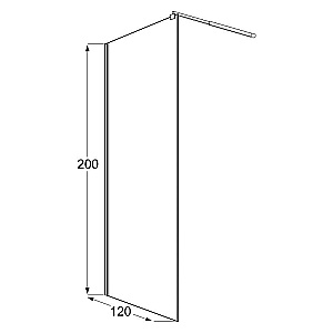 Душевое ограждение Loranto Walk-In 120 CS-Z02B-120 стекло рифленое/профиль черный матовый купить в интернет-магазине Sanbest