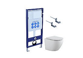 Унитаз с инсталляцией Aquatek Европа Set AQUATEK ЕВРОПА-KKI2 белый, с крышкой микролифт, безободковый купить в интернет-магазине Sanbest