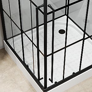 Душевая кабина Niagara Standart ST90/15Q/KL/BKT 90х90 стекло прозрачное/профиль черный матовый купить в интернет-магазине Sanbest