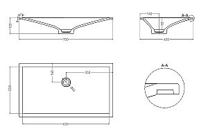 Раковина врезная снизу столешницы Salini MAREA 13 1802213M 70 из искусственного камня S-Stone, белая матовая купить в интернет-магазине Sanbest