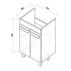 Тумба с раковиной Grossman НЕО-60 с дверцами белая для ванной в интернет-магазине Sanbest