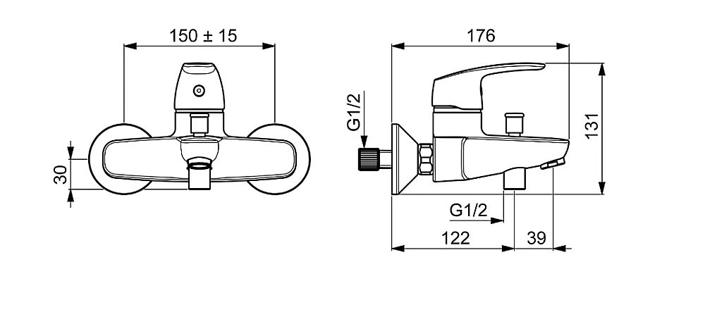Cмеситель для ванны и душа Oras Safira 1040U  купить в интернет-магазине сантехники Sanbest