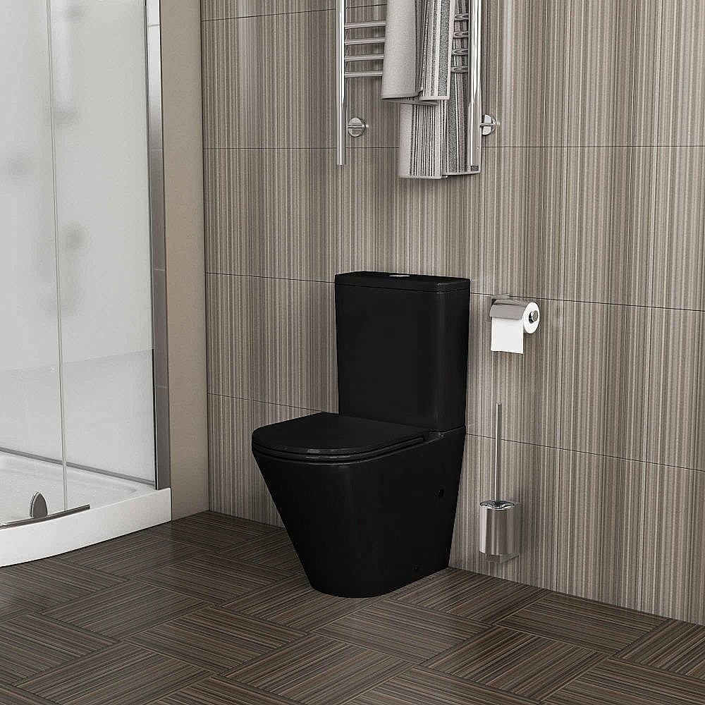 Унитаз Grossman TORNADO GR-4450BMSQ безободковый, с бачком, с крышкой микролифт, слив-торнадо, черный матовый купить в интернет-магазине Sanbest