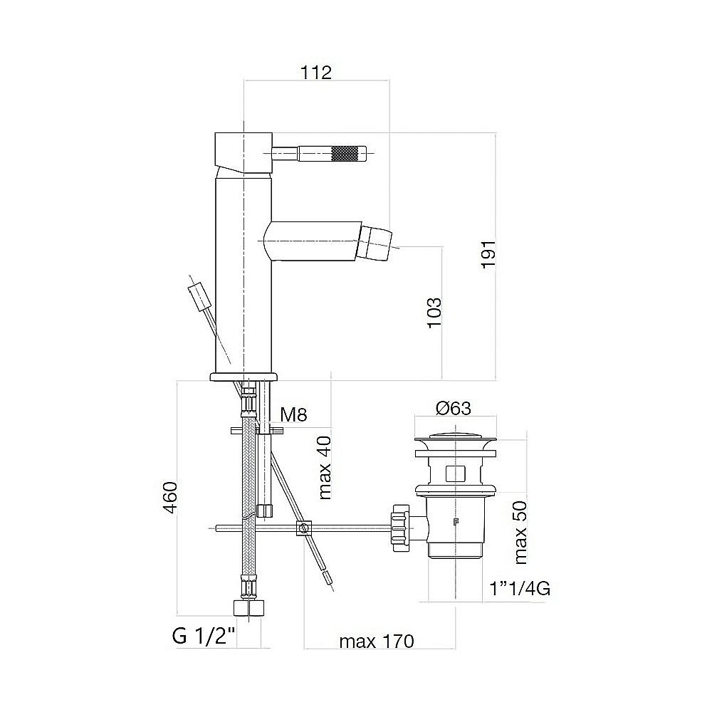 Смеситель для биде Webert Rimini RI840102010 золото купить в интернет-магазине сантехники Sanbest