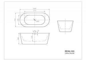 Акриловая ванна BelBagno BB306 158х74 купить в интернет-магазине Sanbest