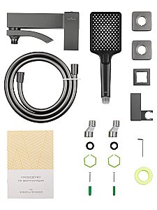 Смеситель для ванны с душем WONZON & WOGHAND FIT, Темный графит (WW-88639009-BGM) купить в интернет-магазине сантехники Sanbest