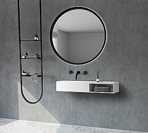 Тумба с раковиной ABBER Stein AS2649-0.8 80 белая матовая для ванной в интернет-магазине Sanbest