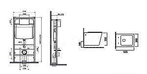 Унитаз подвесной с инсталляцией SantiLine SL-5007T-KH+SL-01/KH светло-коричневый матовый/кнопка светло-коричневая матовая, безободковый, с крышкой микролифт, слив торнадо купить в интернет-магазине Sanbest