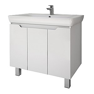 Тумба с  раковиной подвесная/напольная Dreja Q PLUS (D) 80 белый глянец для ванной в интернет-магазине Sanbest