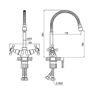 Смеситель для кухни Milardo Duplex DUPSB0FM05 хром купить в интернет-магазине сантехники Sanbest