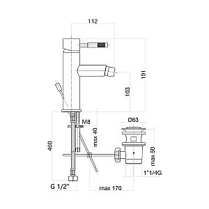 Смеситель для биде Webert Rimini RI840102010 золото купить в интернет-магазине сантехники Sanbest