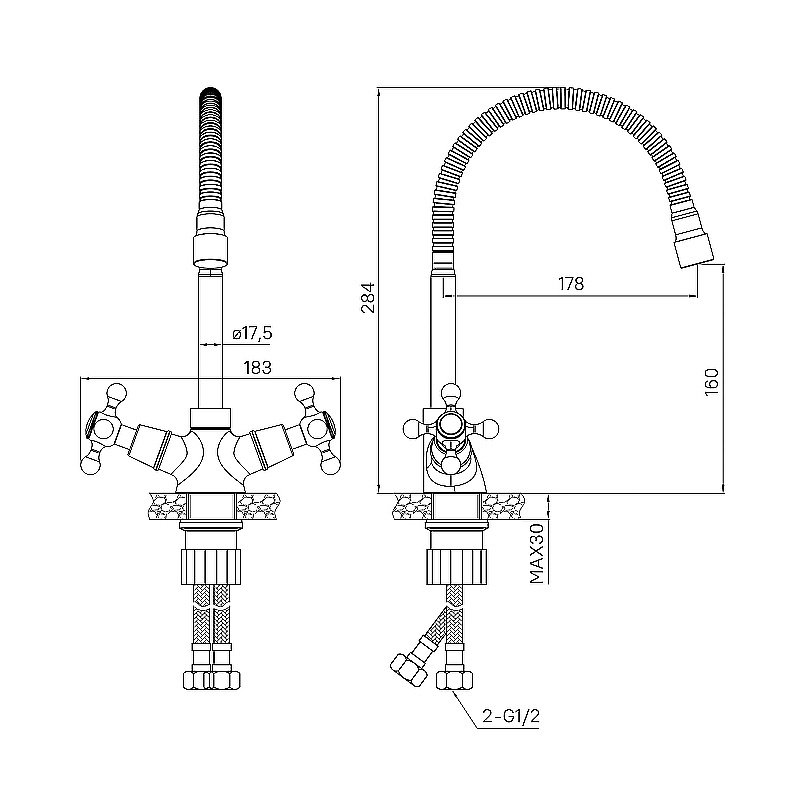 Смеситель для кухни Milardo Duplex DUPSB0FM05 хром купить в интернет-магазине сантехники Sanbest