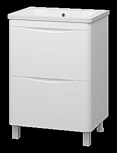 Тумба с раковиной Misty Атлантик - 60 П-Атл-01060-0112Я белая для ванной в интернет-магазине Sanbest