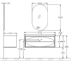 Тумба с раковиной Опадирис Ибица 120 белая глянцевая/золото для ванной в интернет-магазине Sanbest